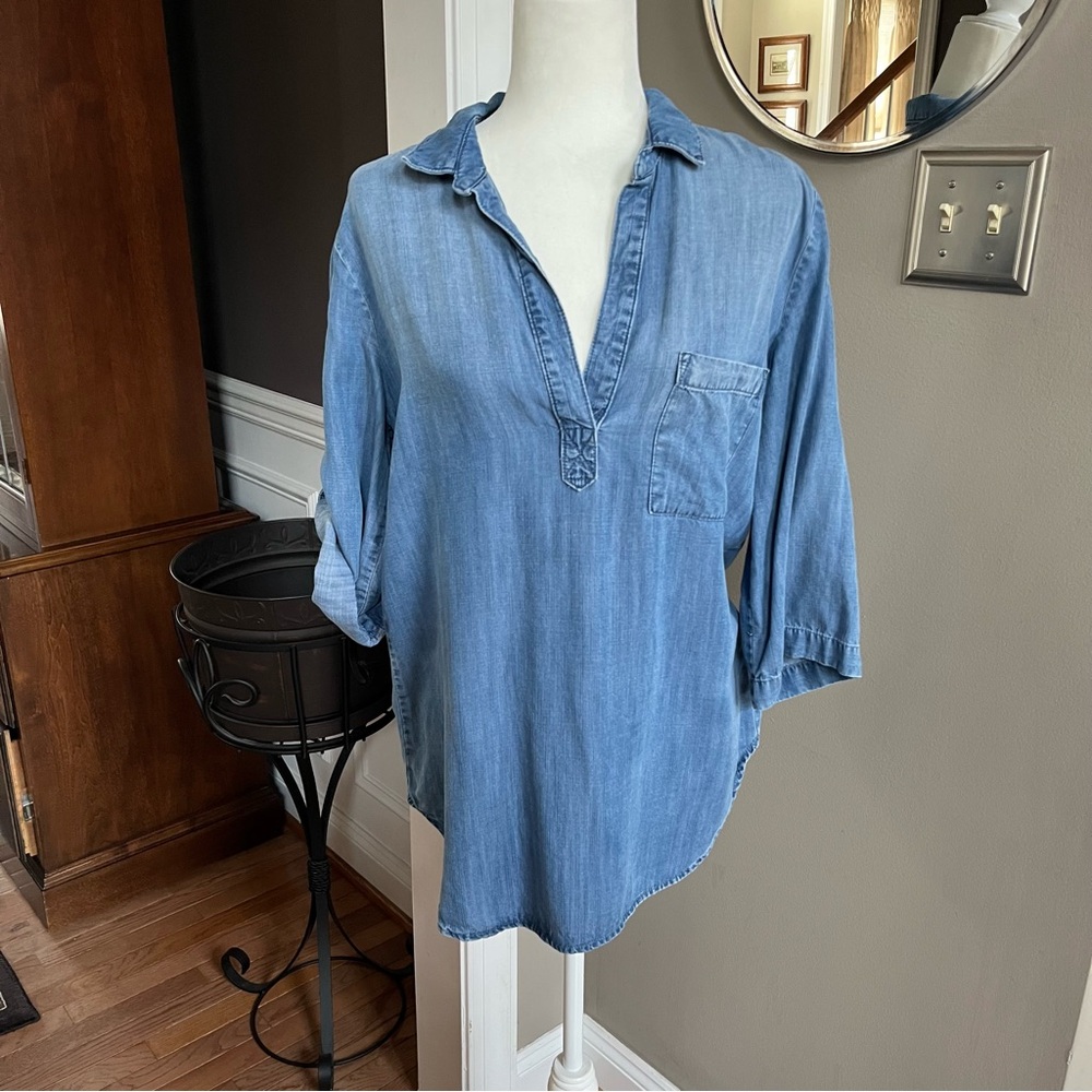 Cloth & Stone- Casual Denim Blue Tunic Top